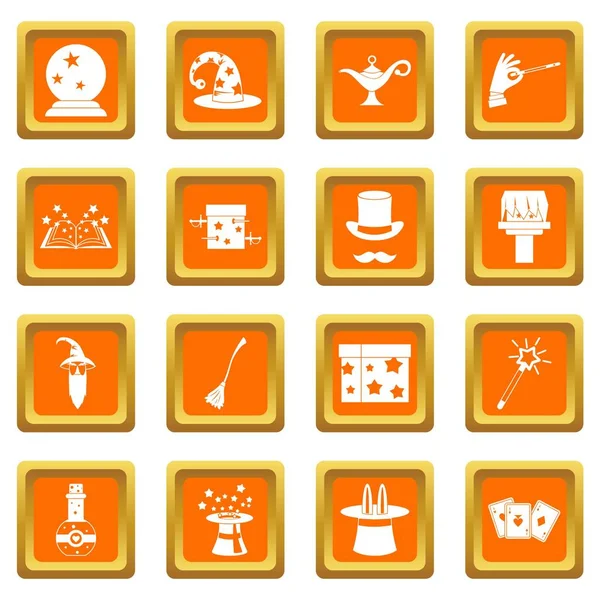 Turuncu sihirli Icons set
