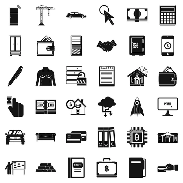 Kredi hesap makinesi Icons set, basit tarzı