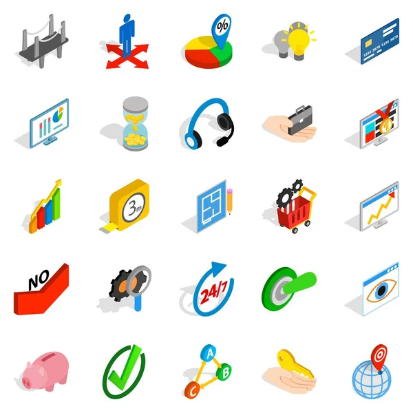 Benzersiz bir fikir Icons set, izometrik stili