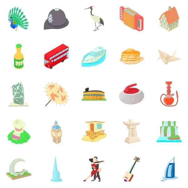 Kültür Icons set, karikatür tarzı