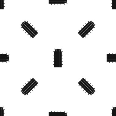 Cereus Candicans kaktüs desen sorunsuz siyah