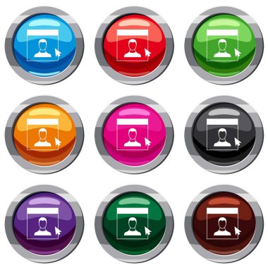 İmleç nokta adam monitörde 9 koleksiyonu ayarla