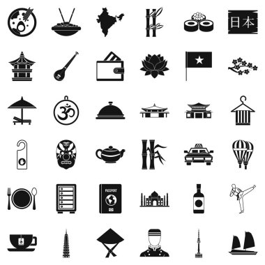 Lezzetli yemek Icons set, basit tarzı