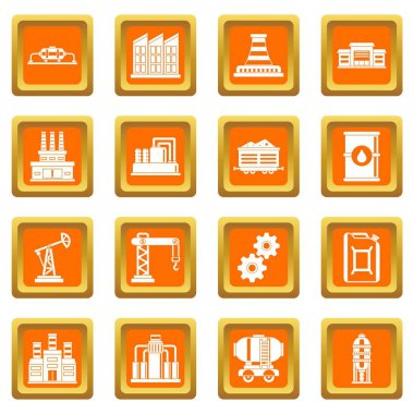 Turuncu sanayi Icons set