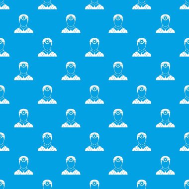 Göz doktoru baş ayna ile desen kesintisiz mavi