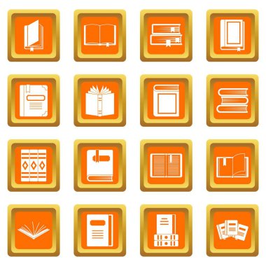 Turuncu kitap Icons set