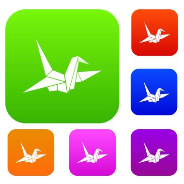 Kuş origami koleksiyonu ayarla