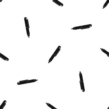 Marker kalem desen sorunsuz siyah