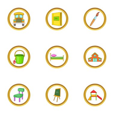 Çocuk Icons set, karikatür tarzı