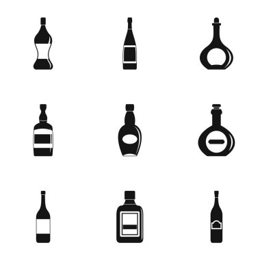 Şişe ambalaj simge seti, basit tarzı