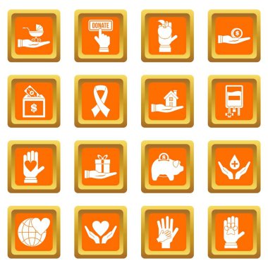 Turuncu sadaka Icons set
