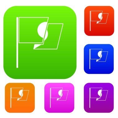 Japonya bayrağı koleksiyonu ayarla