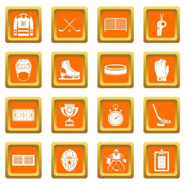 Turuncu hokey Icons set