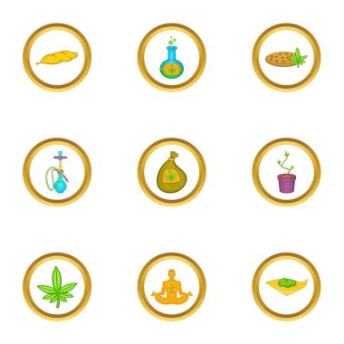 Esrar esrar simge seti, karikatür tarzı