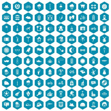 100 Bisiklet simgeler sapphirine menekşe