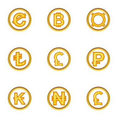 Para Icon set, karikatür tarzı
