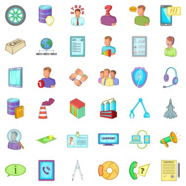 Kötü ekonomi Icons set, karikatür tarzı