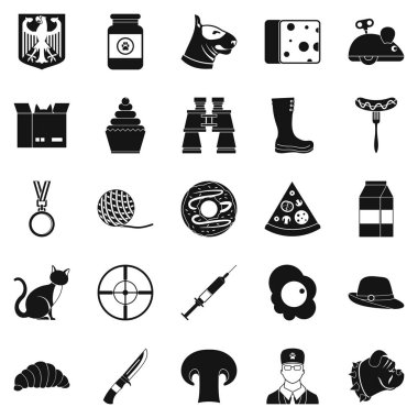 Köpek Icons set, basit tarzı