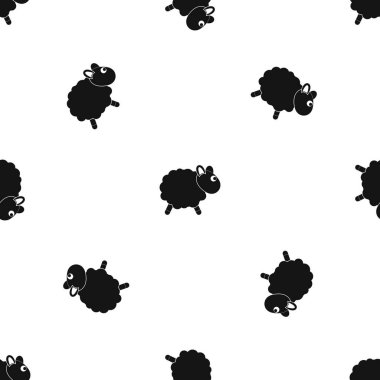 Koyun desen sorunsuz siyah