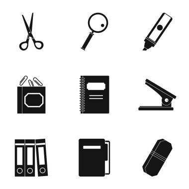 İleti örneği simgeleri simge seti, basit tarzı