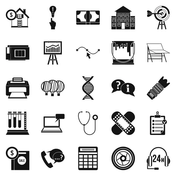 Conjunto de ícones de departamento, estilo simples — Vetor de Stock