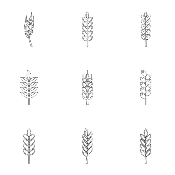Ensemble Icônes Wheat Ears Ensemble Icônes Vectorielles Épis Blé Pour — Image vectorielle