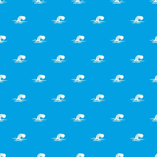 Motif d'onde mousseux bleu sans couture — Image vectorielle