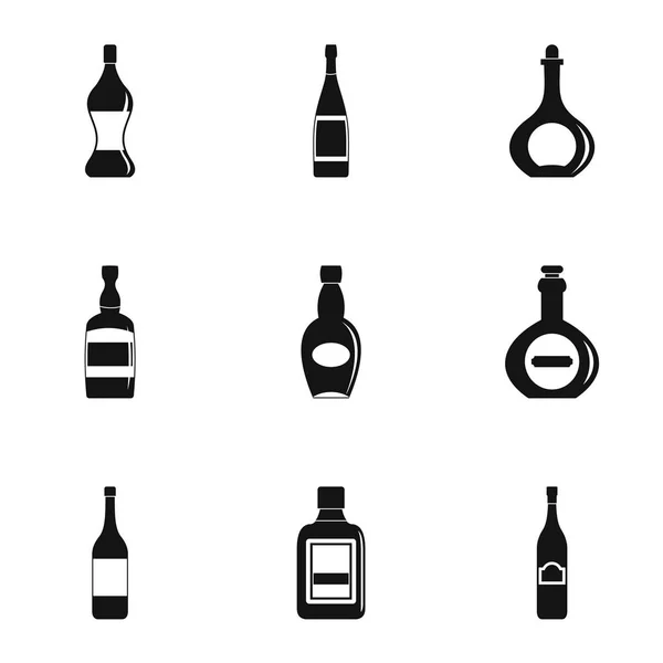 Conjunto de iconos de embalaje de botella, estilo simple — Vector de stock