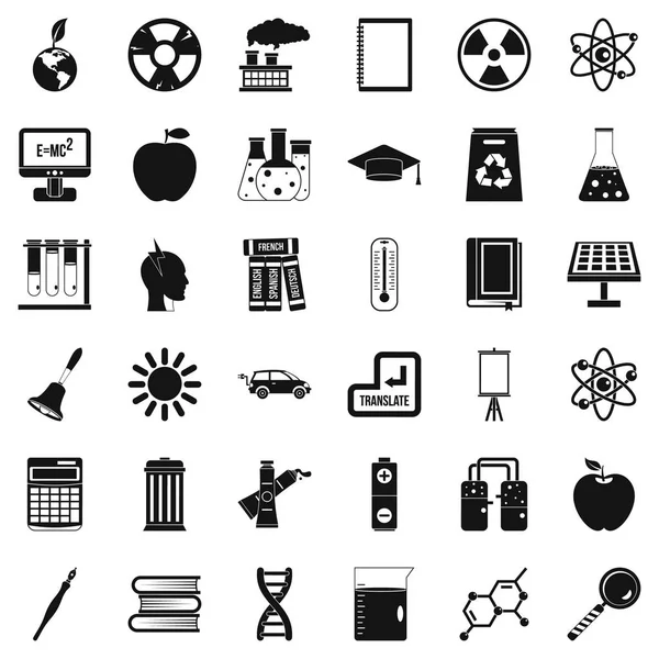 University education icons set, simple style — Stock Vector