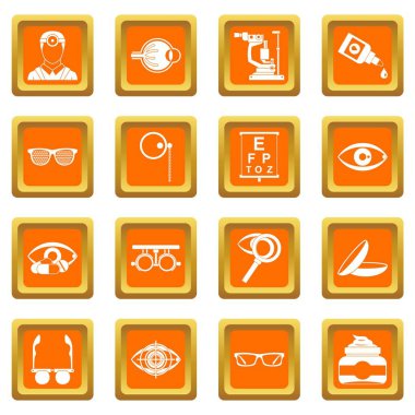 Turuncu göz doktoruna araçları Icons set