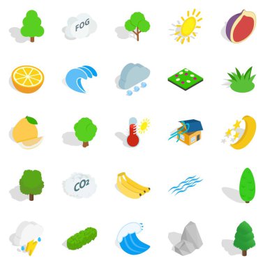 Dünya Icons set, izometrik tarzı