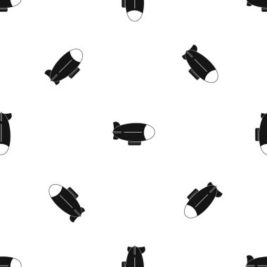 Retro zeplin desen sorunsuz siyah