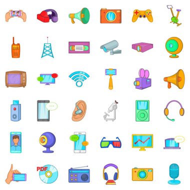 İyi aracı Icons set, karikatür tarzı