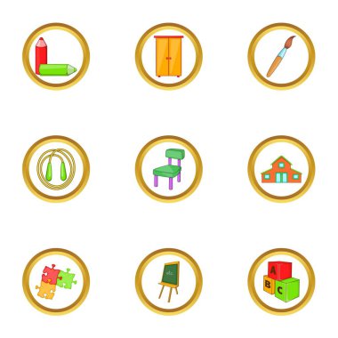 Evlat simgeler ayarla, tarzı çizgi film