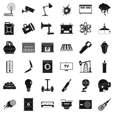 Yararlı enerji Icons set, basit tarzı