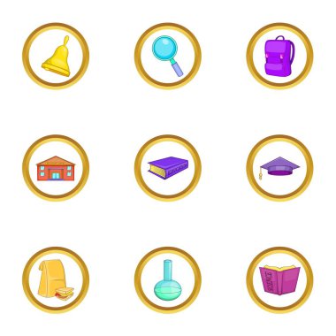 Eğitim Icons set, karikatür tarzı