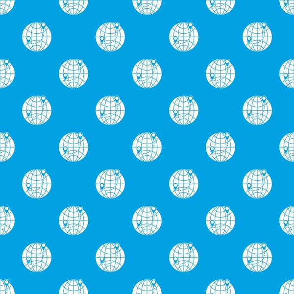 Globe pattern seamless blue — Stock Vector