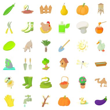 İyi çiftlik Icons set, karikatür tarzı