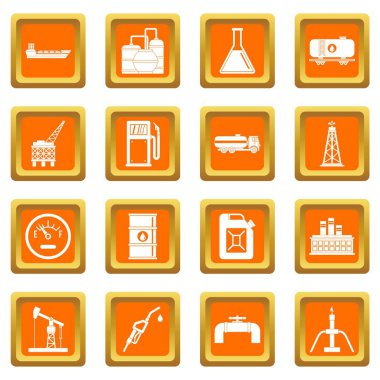 Turuncu doğa öğeleri Icons set