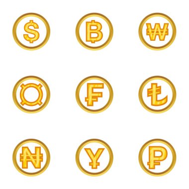 Para Icon set, karikatür tarzı türleri