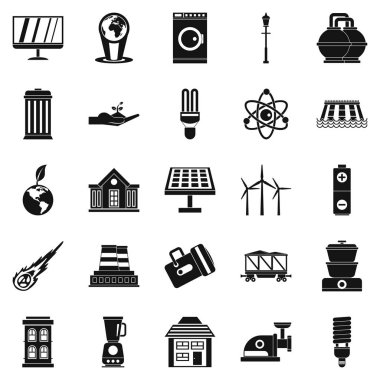 Enerji transferi Icons set, basit tarzı