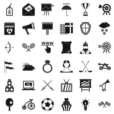 Uçan ok Icons set, basit tarzı