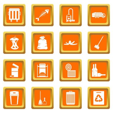 Turuncu çöp şey Icons set