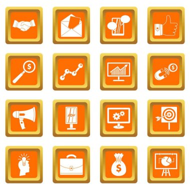 Öğeleri simgeler pazarlama turuncu ayarla