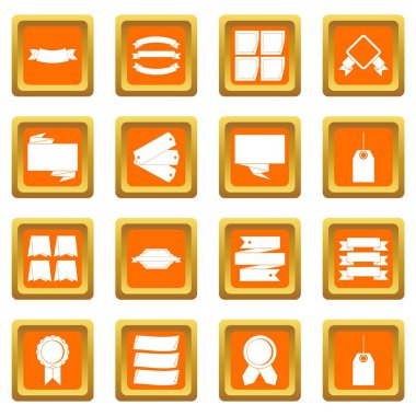 Turuncu farklı renkli Etiketler Icons set