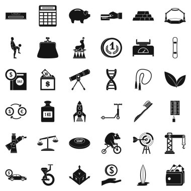 Sayı denge Icons set, basit tarzı