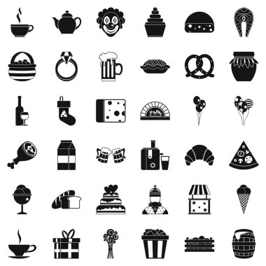 Büyük ödül Icons set, basit tarzı