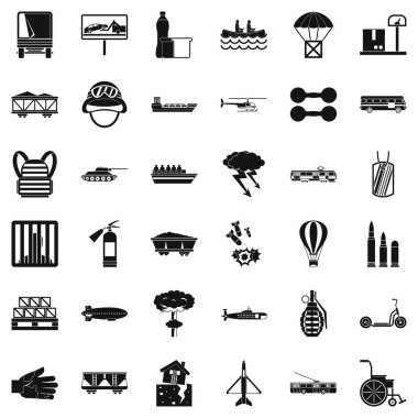 Yük Icons set, basit tarzı