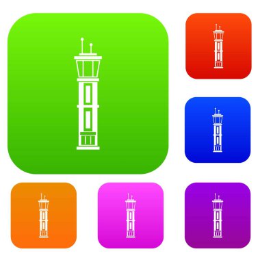 Havaalanı kontrol kulesi koleksiyonu ayarla