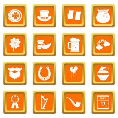 Turuncu Saint Patrick Icons set